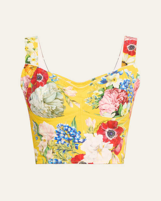 Floral Crop Bustier Top